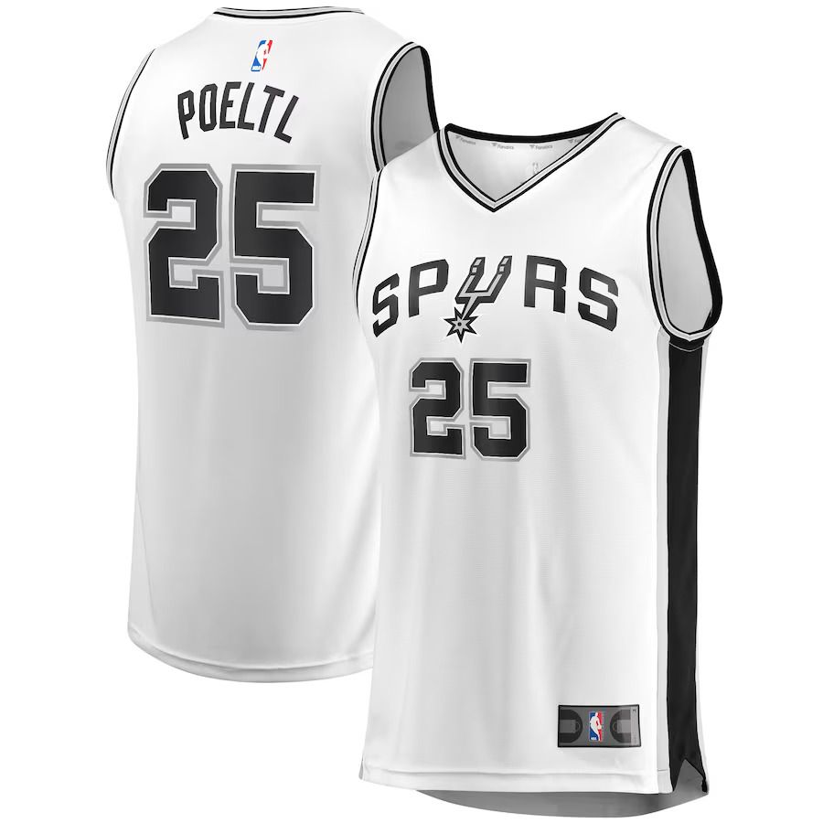 Men San Antonio Spurs 25 Jakob Poeltl Fanatics Branded White Fast Break Replica Player NBA Jersey